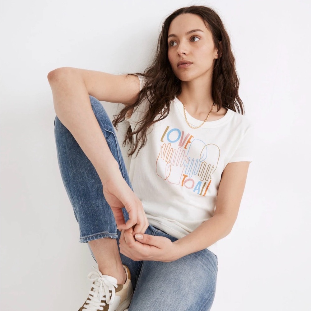 Madewell x Lisa Congdon Love To All Pride Perfect Vintage Tee • NWT